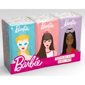 BARBIE FAZZOLETTI 6 PACCHETTI X 9 FAZZOLETTI 4 VELI DECORATI