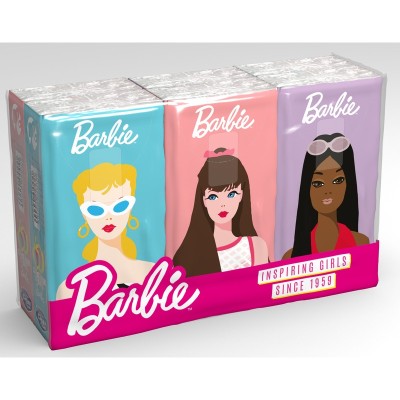 BARBIE FAZZOLETTI 6 PACCHETTI X 9 FAZZOLETTI 4 VELI DECORATI