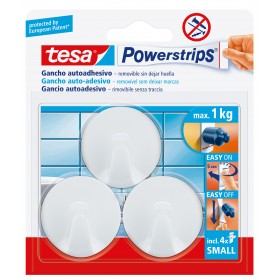 TESA POWERSTRIPS 3 GANCI TONDI COLORE BIANCO MM. 37 TESA POWERSTRIPS 3 GANCI TONDI COLORE BIANCO MM. 37