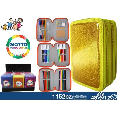 ASTUCCIO GIOTTO 3ZIP GLITTER 48/12