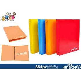 CARTELLA A 4 ANELLI MONOCOLORE 48/24 CARTELLA A 4 ANELLI MONOCOLORE 48/24