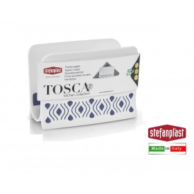 Suport șervețel Tosca Bianco/Palace Blue cm 7,5x15,5x11h.