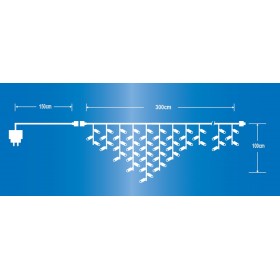 CASCATA LUCI 150 LED CON FLASH-IP44 PROLUNGA BIANCO CALDO