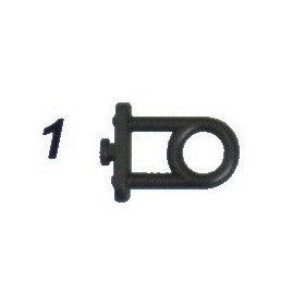 CÂRLIG DIN PLASTIC PENTRU PANOURI PERFORATE FIG.1 OCHI