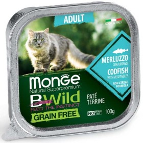 Monge Natural Super Premium Bwild cereale gratuit Adult Cat Cod cu legume gr. 100 Monge Natural Super Premium Bwild cereale gratuit Adult Cat Cod