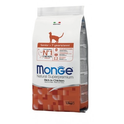 Monge Natural Superpremium Senior Cat cu kg de pui. 1,5