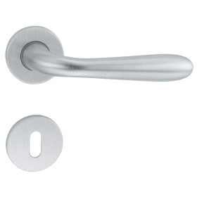 MANIGLIA GOCCIA CON ROSETTA CROMATA SATINATA