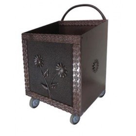 SUPORT DIN LEMN ȘI PELETE CU ROȚI CM. 37x42x57h.