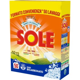 detergent de rufe SOLE LAVATRICE IN PUDRA ALBA LUCIOASA CU