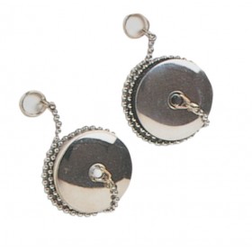 CAPAC DE CAUCIUC NEGRU CU LANȚ DE ȘIRAG DE ȘIRAG DE ALAMĂ 90