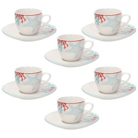 TOGNANA Pachet 6 cesti de cafea cu farfurie portelan 90 cc