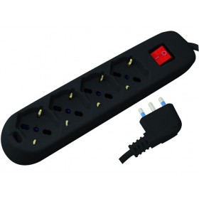 VIGOR MULTIPRESE 4 PRESE SCHUKO/BIPASSO INT. NERO 16A