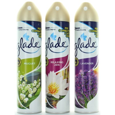 GLADE PULVERIZARE ODORIZANT 5 ÎN 1 300 ML. CARTON ASORTAT