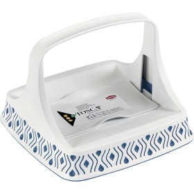 Portatovaglioli Orizzontale Tosca in plastica con fermatovaglioli Bianco Palace Blue cm 22x22x16,5h. Portatovaglioli Orizzontale Tosca in plastica con