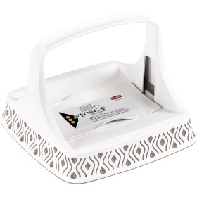 Suport orizontal din material plastic Tosca cu șervețel stop Bianco Tortora cm 22x22x16,5h. Suport orizontal din material plastic Tosca cu șervețel stop