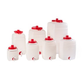 DEMETRA BOTTIGLIONE IN PLASTICA BOCCA LARGA MANICO IN  PLASTICA CON RUBINETTO LT. 100 DEMETRA BOTTIGLIONE IN PLASTICA BOCCA LARGA MANICO IN PLASTICA