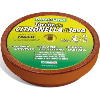 DIAVOLINA TORCIA CITRONELLA DI GIAVA IN COCCIO DI TERRACOTTA DM