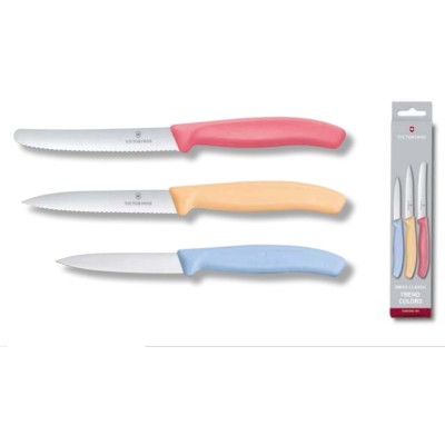 Victorinox Set 3 Coltelli da cucina con Manici ligt red light