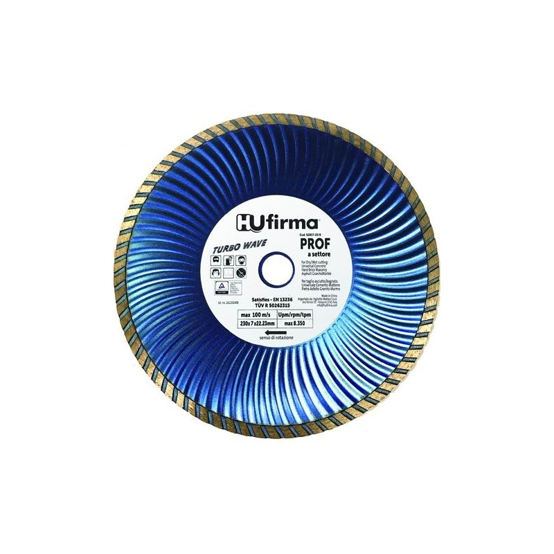 HU-FIRMA DISCO DIAMANTATO TURBO-WAVE BLU SENZA