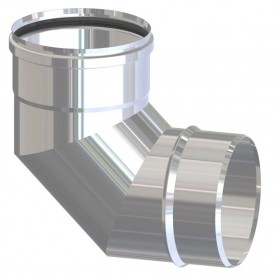 GOMITO INOX AISI 304 PER STUFA PELLET 90 CM. 8