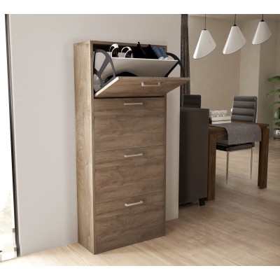 KIT SCARPIERA CON 4 RIBALTE DOPPIE CM. 59x140x25 ROVERE CH.K105