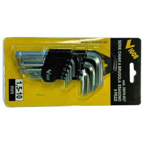 VIGOR SERIA CHIAVI UN BRUGOLA HEX 9 PCS SUPORT 1.5-10 MM