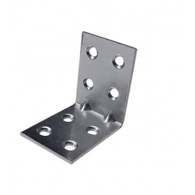 PIASTRA ANGOLARE ZINCATA GIUNZIONE 8 FORI S. MM. 2,0 CM. 5x5x3