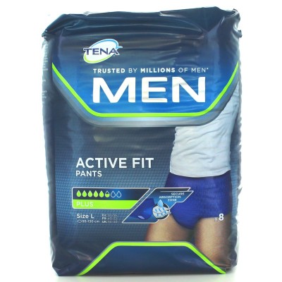 TENA MEN PANTALONI ACTIVE FIT PLUS DIMENSIUNE L 8 BUC