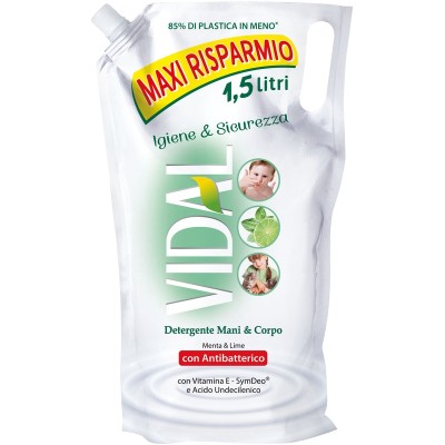 VIDAL SAPONE DETERGENTE CON ANTIBATTERICO MANI & CORPO MENTA &