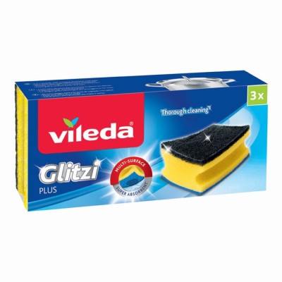 VILEDA BURETE ABRASIVA GLITZI PLUS 3 buc