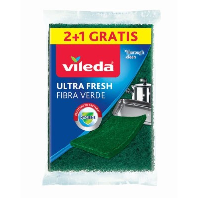 VILEDA Burete Ultrafresh Fibra verde 2 +1