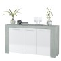 KIT CREDENZA CU 3 USI AMBIT ALB-CIMENT 42x144x80h.