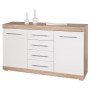 KIT BUFFET LUBLIN CON 4 CASSETTI E 2 ANTE ROVERE/BIANCO LACCATO