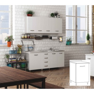 KIT CUCINA BASE CON 1 ANTA cm. 40x50x85h. BIANCO