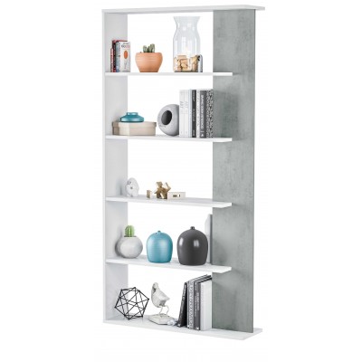 KIT LIBRERIA ALIDA BIANCO CEMENTO cm. 90x25x180h.