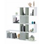 KIT LIBRERIA ZIG-ZAG BIANCO CEMENTO cm. 145x29x145h.