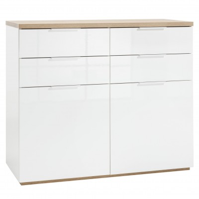 KIT CABINET 4 SERTARE SI 2 USI ALB ROVERE cm.120x50x102h.