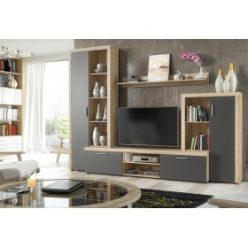 LIVING WALL KIT NOBEL NAURALE ROVERE cm. 271x200x42