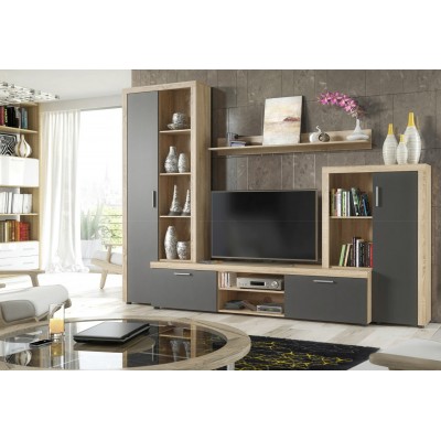 KIT PARETE LIVING NOBEL NAURALE ROVERE cm. 271x200x42