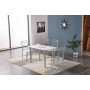 SET TAVOLO CON 4 SEDIE 120x70 EFFETTO MARMO CHIARO