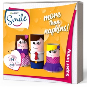 SMILE LUCART TOVAGLIOLI 33X33 44 BUCĂȚI 2 VOALURI ALB