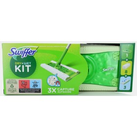SWIFFER KIT 2 IN 1 PREASSEMBLATO E 8 PANNI CATTURA POLVERE E 3