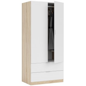 KIT ARMADIO 2 ANTE E 2 CASSETTI ROVERE-BIANCO cm.80x52x180h.