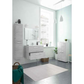 KIT MOBILE BAGNO ARUBA CON 2 CASSETTI cm. 80x45x57h. CEMENTO