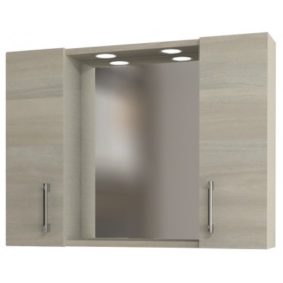 SPECCHIO DA BAGNO MOD.960 CON 2 ANTE ROVERE GRIGIO