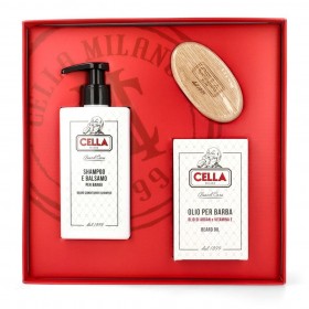 CELLA SET 3 CURA BARBA SHAMPO OIL E SPAZZOLA
