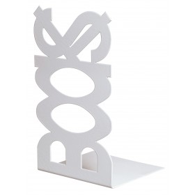 FERMALIBRO IN ACCIAIO MOD.BOOKS BIANCO