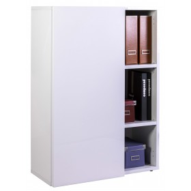KIT LIBRERIA 1A+2R cm. 80x34x111h colore bianco luc.