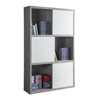 PRATICO LIBRERIA cm. 35,5x120x194,5H colore cemento