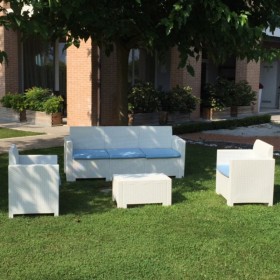 SALOTTO RESINA 4 PZ.C/CUSCINI NEBRASKA 3 BIA.